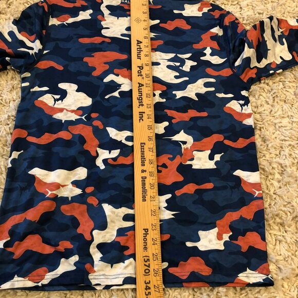 Salt Life Rogue LS Performance Pocket Tee Sz Sm Blue Rust Camo - Picture 5 of 6